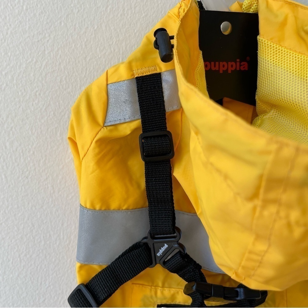 Puppia Life Yellow Wilderness Pet Coat/Raincoat, Size Medium - Picture 15 of 16